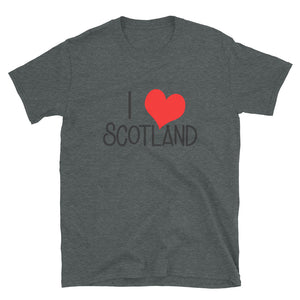 'I Love Scotland' Short-Sleeve Unisex T-Shirt - Light Colours