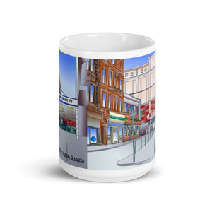 Queen Street Station Glasgow White glossy mug